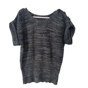 Great Northwest Indigo Women's L Boho Slouch Short Sleeve Waffle Knit Sweater